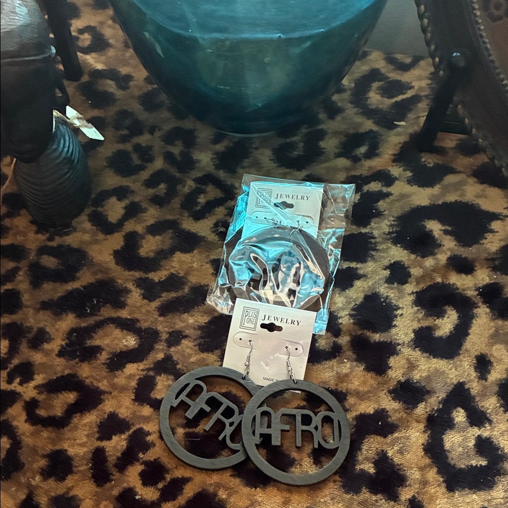 Black & Brown Afro Hoop Earrings